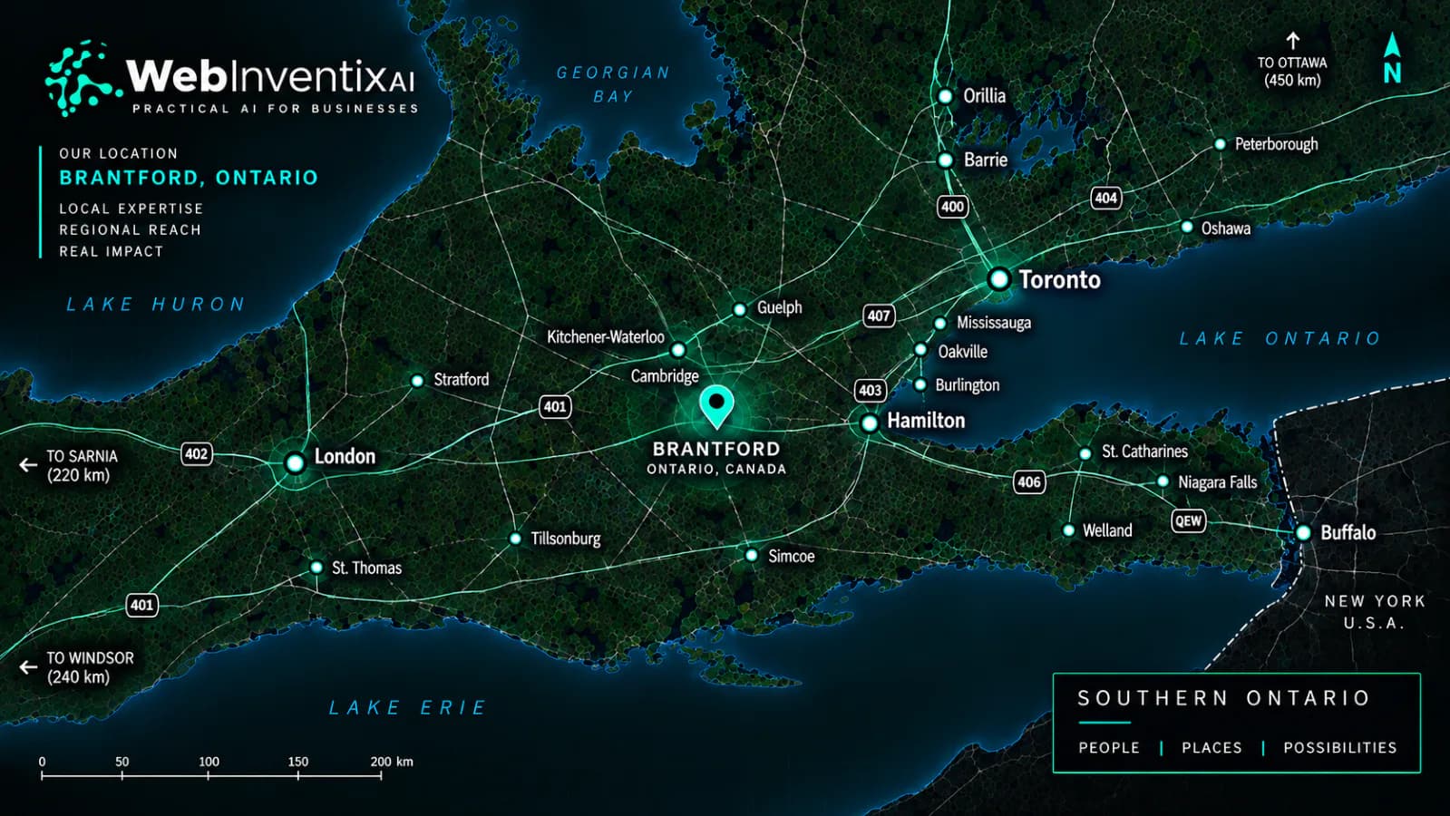 Web Inventix AI location and Southern Ontario service area